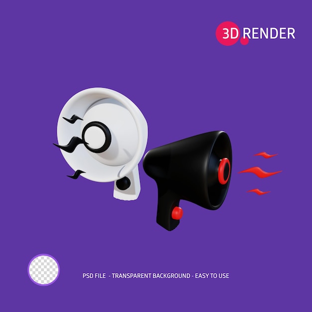 Icono de render 3D Megáfono 11