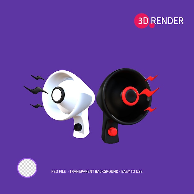 Icono de render 3d megáfono 12