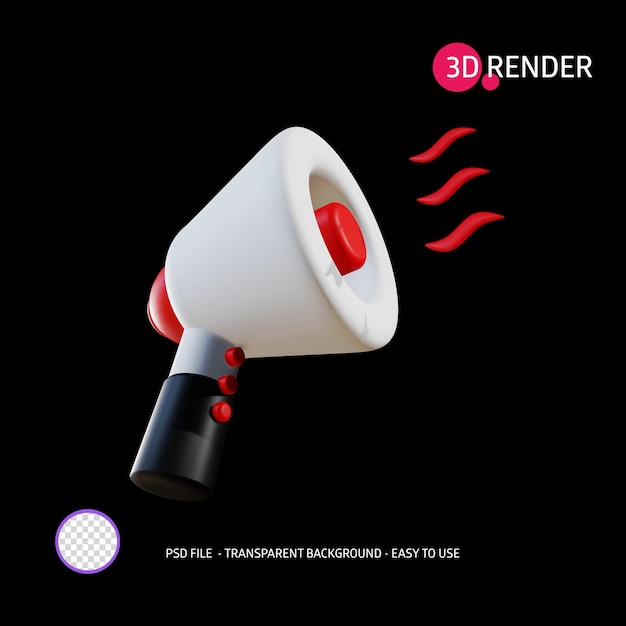 Icono de render 3D Megáfono 14