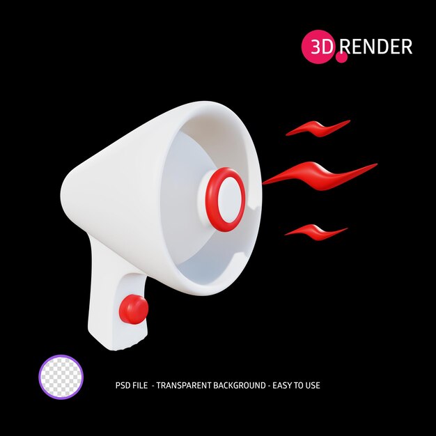 Icono de render 3D Megáfono 4