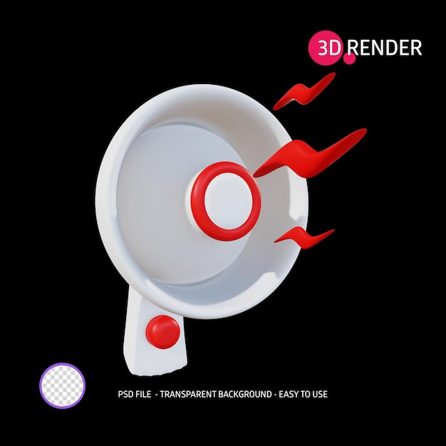 PSD icono de render 3d megáfono 5