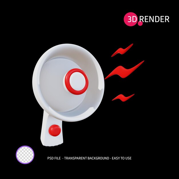 Icono de render 3D Megáfono 9