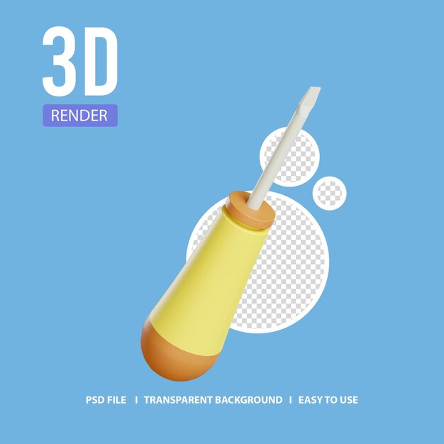 Icono de render 3d ranura para destornillador