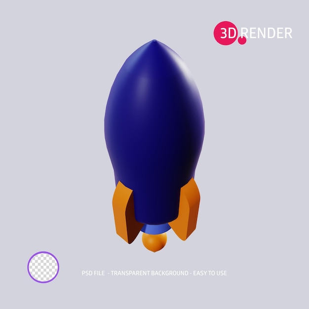 Icono de render 3d rocket 8