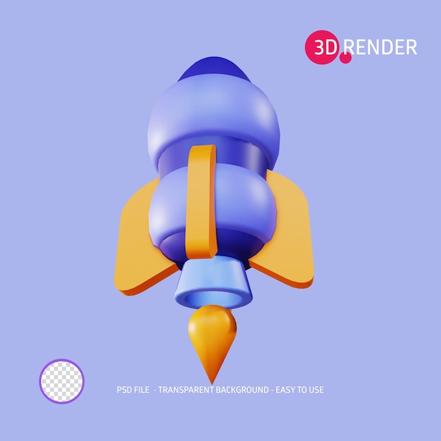 Icono de render 3D Rocket 9