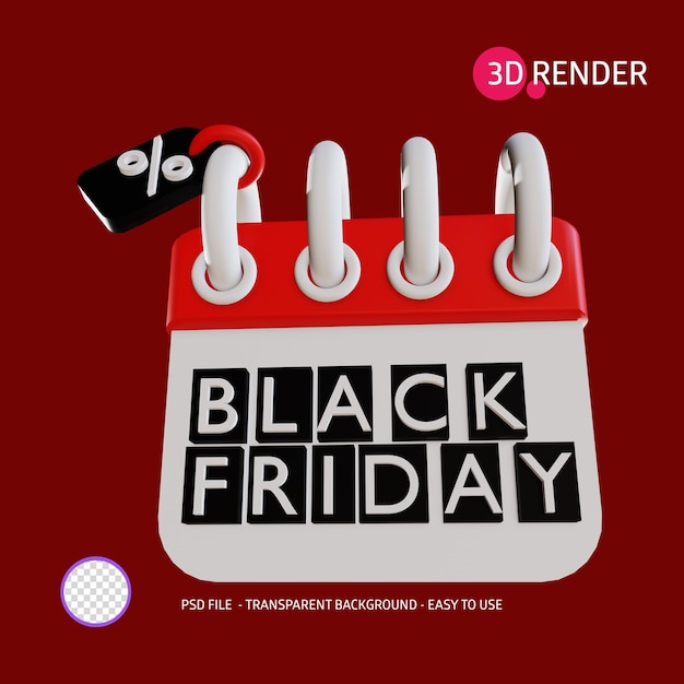 PSD icono de render 3d viernes negro 8