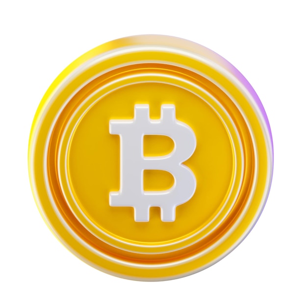 Icono de renderización en 3D de Bitcoin