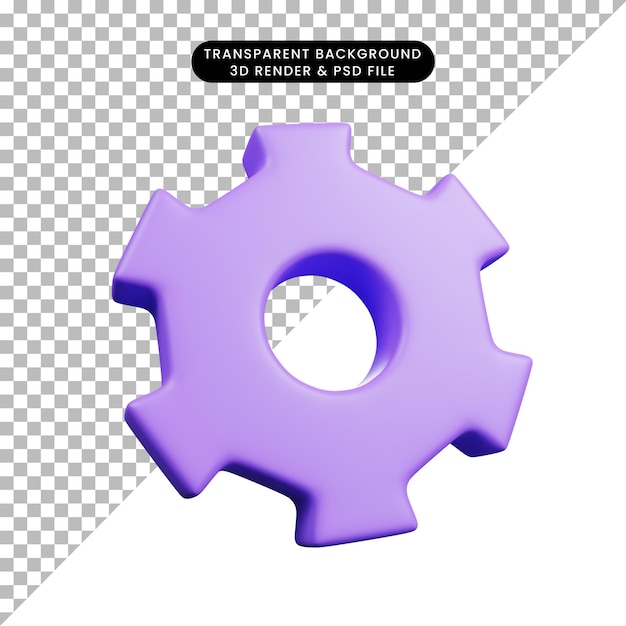 Icono de renderización 3D de las configuraciones