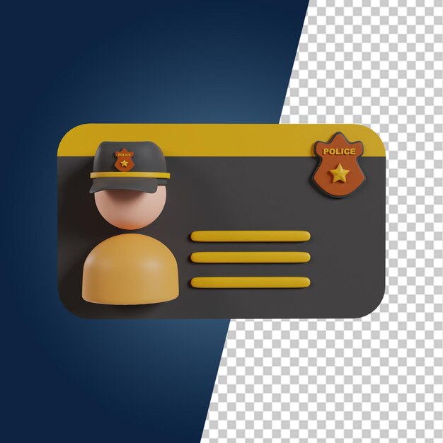 El icono de renderización 3d del departamento de policía
