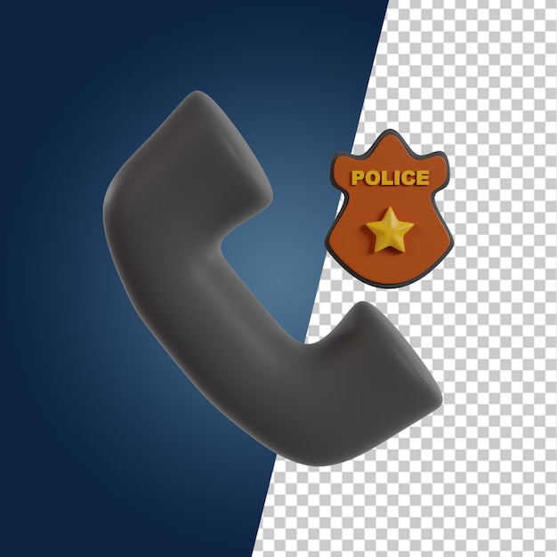 PSD el icono de renderización 3d del departamento de policía