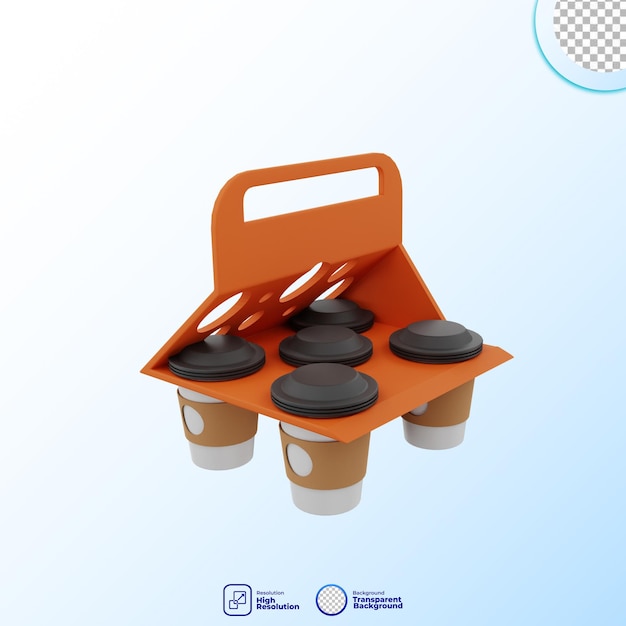 El icono de renderización 3D de la entrega de alimentos