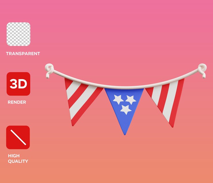 PSD el icono de renderización 3d de la guirlanda de psd