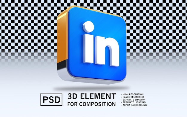 El icono de renderización 3D Sosmed vinculado