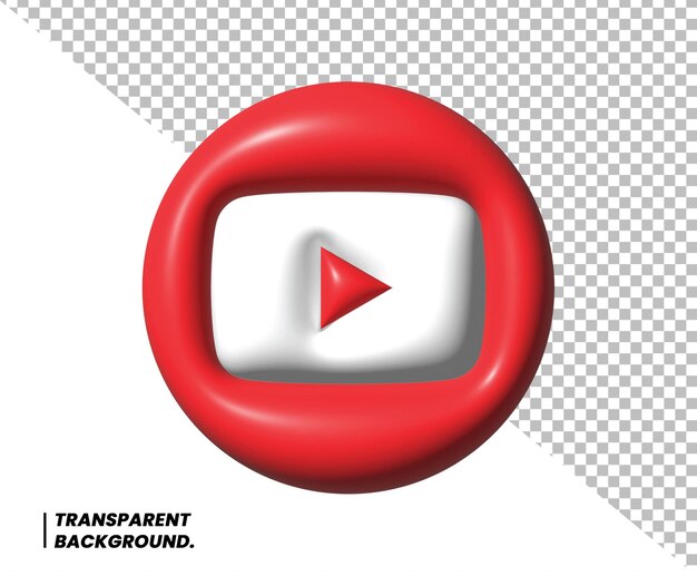 PSD icono de renderización 3d de youtube