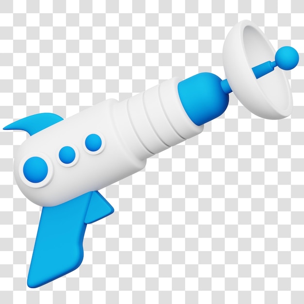 El icono de renderización de armas espaciales en 3D con fondo transparente aislado
