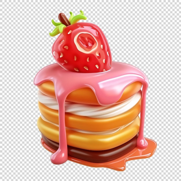 Icono de renderización realista de alimentos dulces en 3D