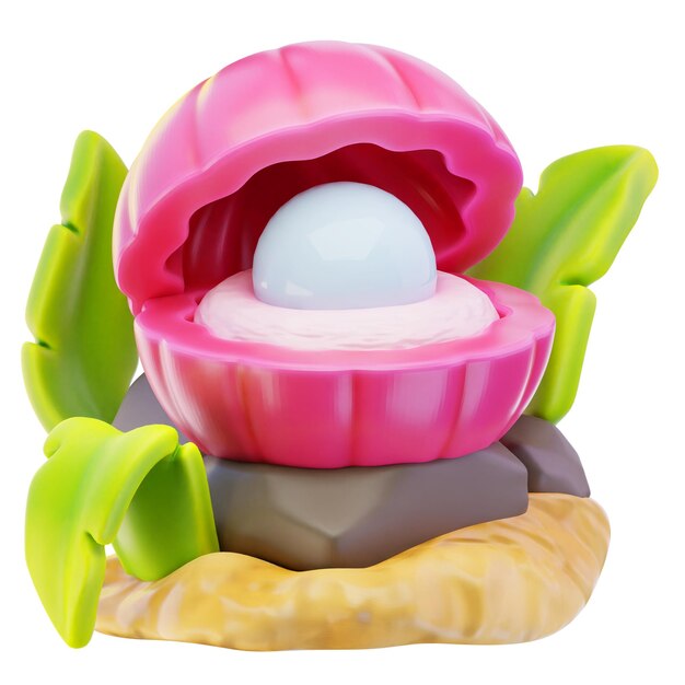 icono de renderización de shell 3d Ilustración de verano