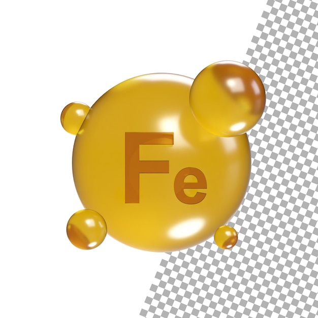 Icono de renderización de la vitamina Fe 3d