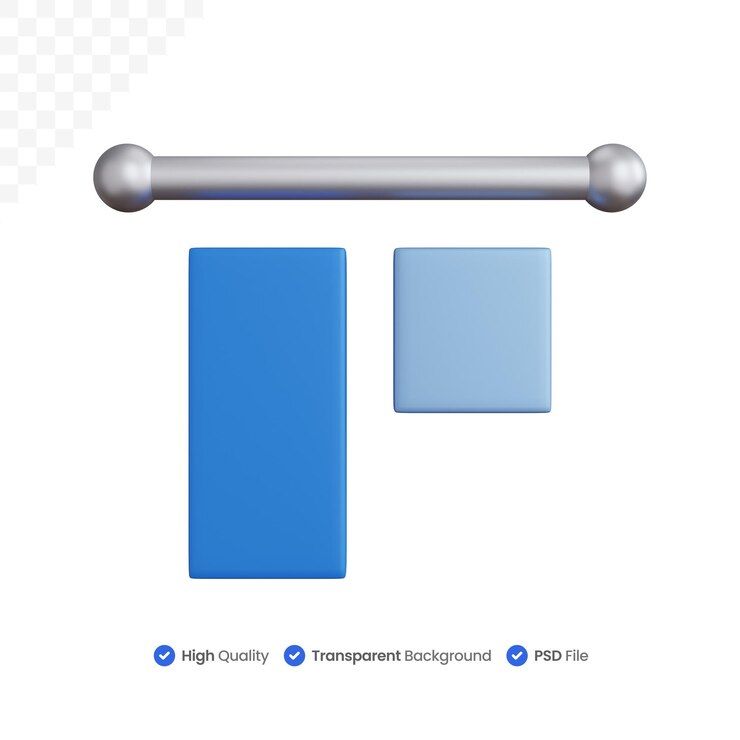 PSD icono de renderizado 3d alinear superior aislado