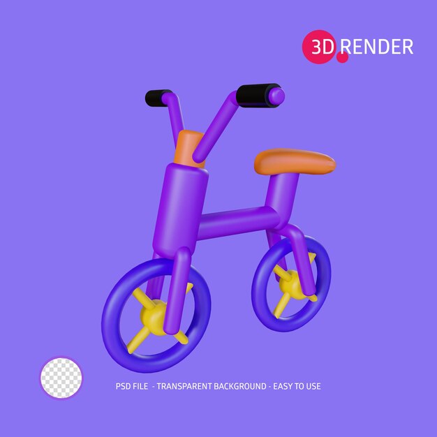 Icono de renderizado 3d bicicleta de bebé