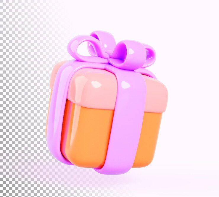 PSD icono de renderizado 3d de una caja de regalos colorida con un arco de cinta brillante regalo de vacaciones premio de bonificación de cumpleaños navidad año nuevo o sorpresa de boda elemento gráfico aislado de dibujos animados