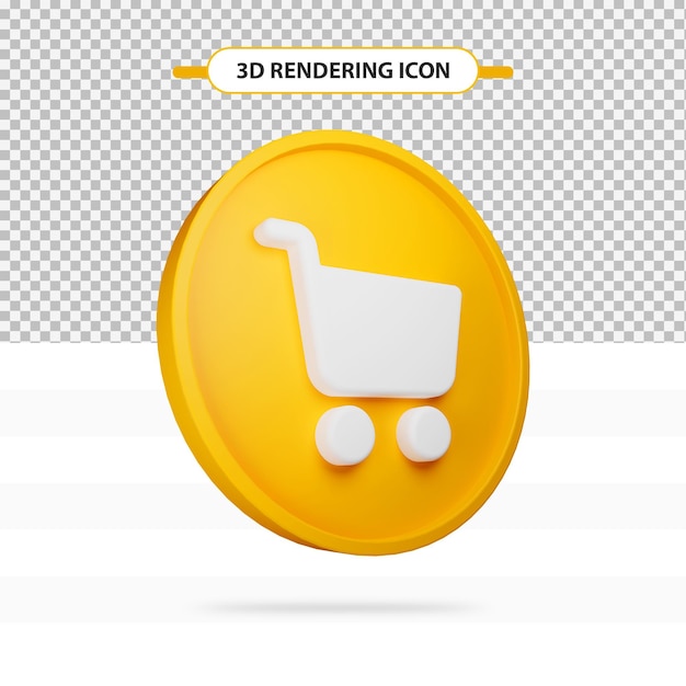 PSD icono de renderizado 3d de carro de compras