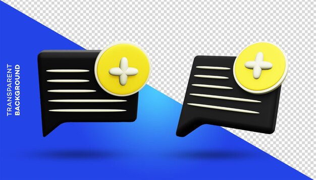 Icono de renderizado 3d para chat o mensaje divertido