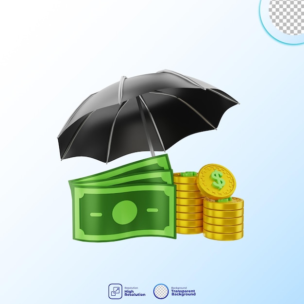 El icono de renderizado 3D de dinero y finanzas