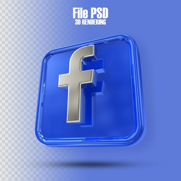 PSD icono de renderizado 3d de facebook