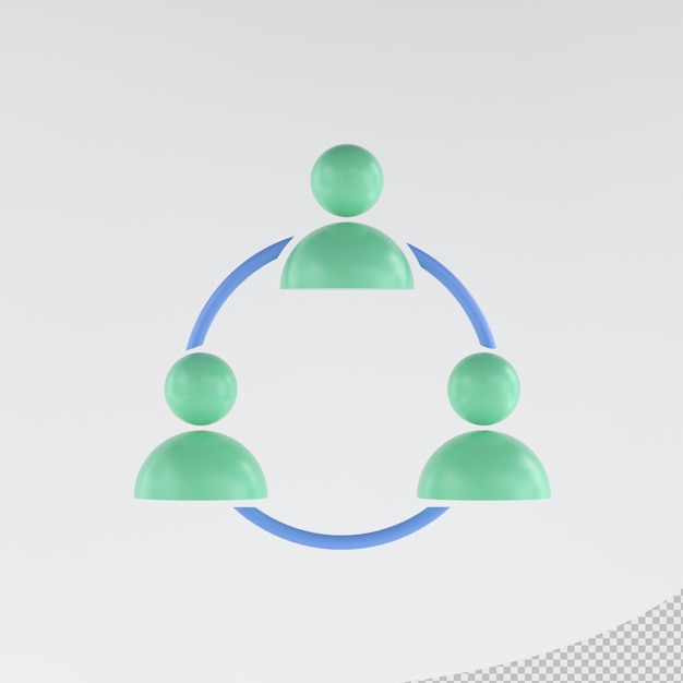 PSD icono renderizado 3d de grupo de usuarios o enlace de usuario