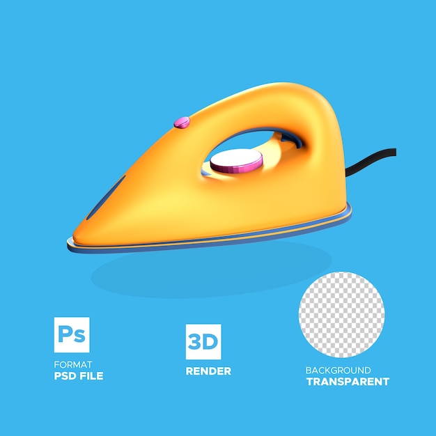 Icono de renderizado 3D de hierro PSD premium