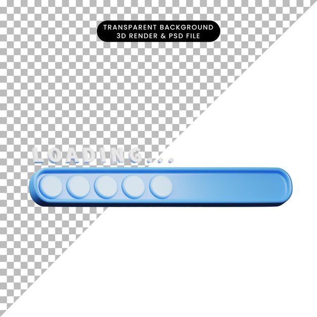 PSD Ícono de renderizado 3d icono de carga con estilo de renderizado 3d