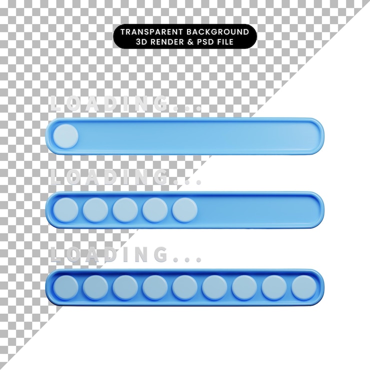 PSD ícono de renderizado 3d icono de carga con estilo de renderizado 3d