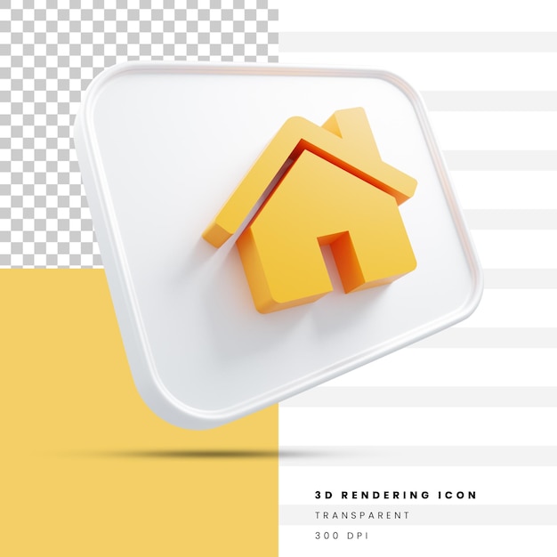 PSD icono de renderizado 3d de inicio