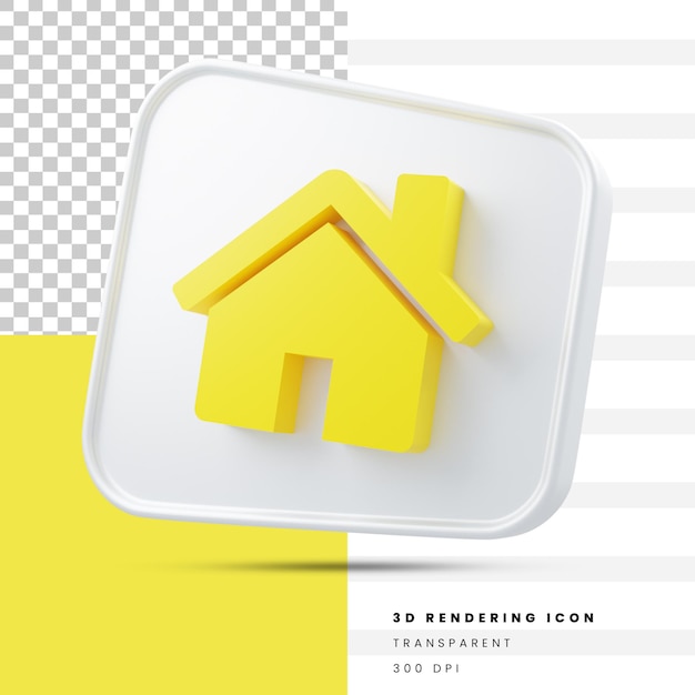 icono de renderizado 3d de inicio