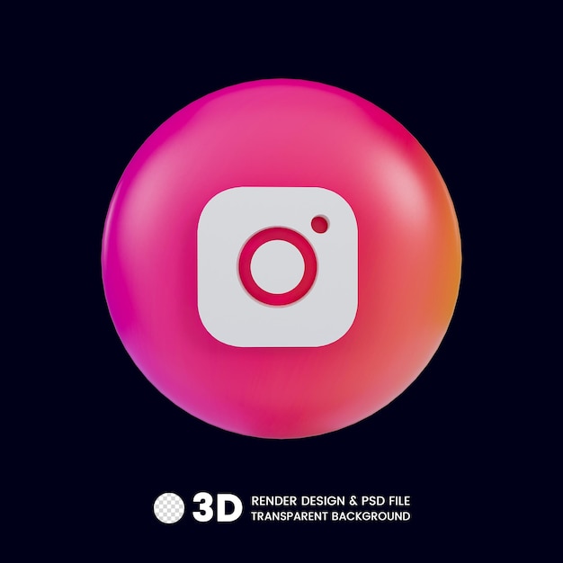 Icono de renderizado 3D de Instagram