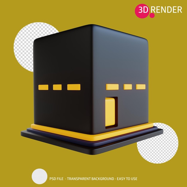 Icono de renderizado 3d kaaba