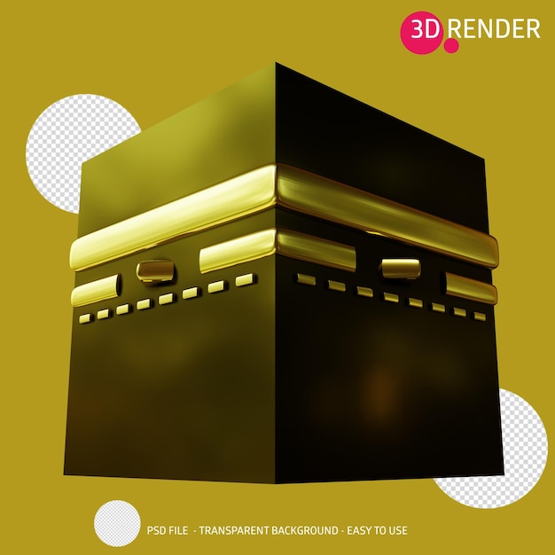 PSD icono de renderizado 3d kaaba