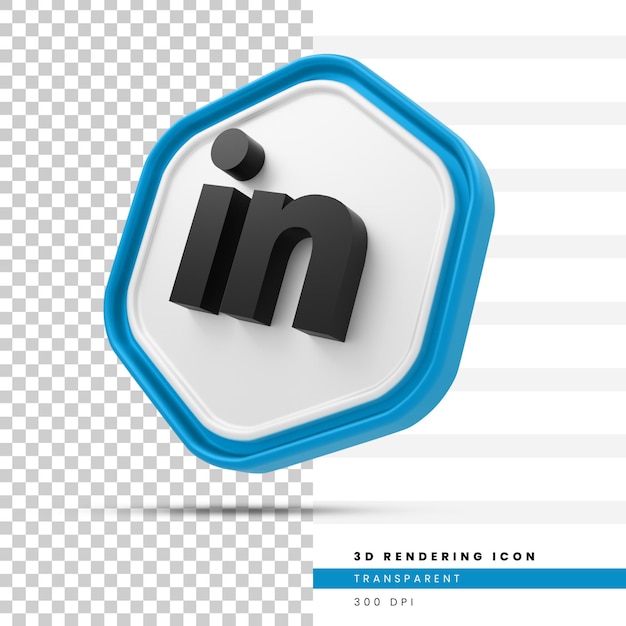 Icono de renderizado 3d de linkedin