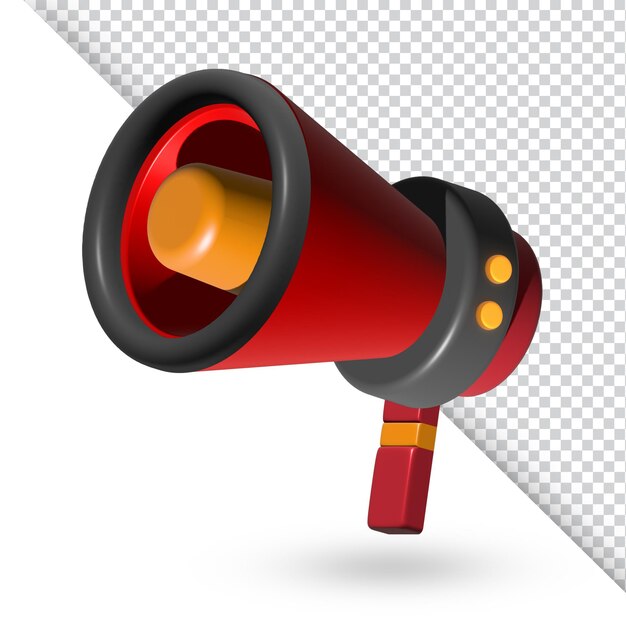 icono de renderizado 3D de megáfono