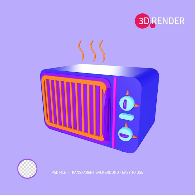 Icono de renderizado 3d microondas