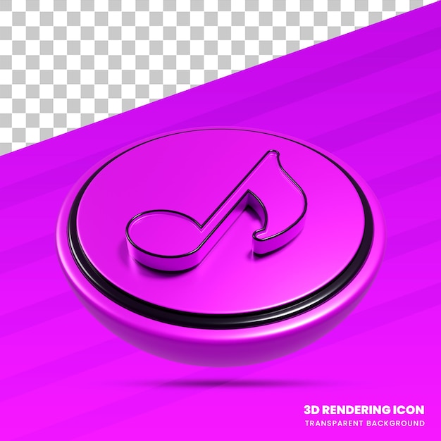 PSD icono de renderizado 3d de música