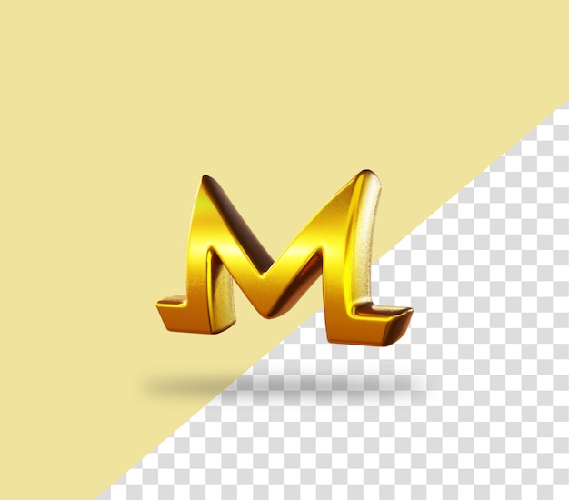 PSD icono de renderizado 3d de oro de signo de monero