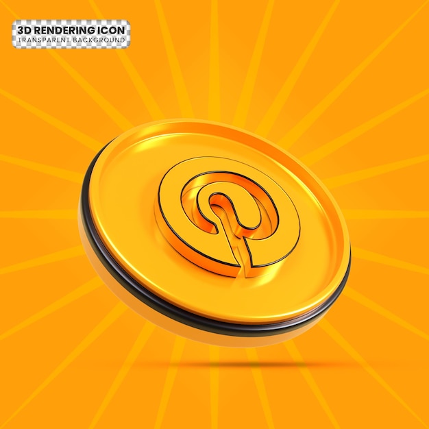 Icono de renderizado 3d de pinterest moderno