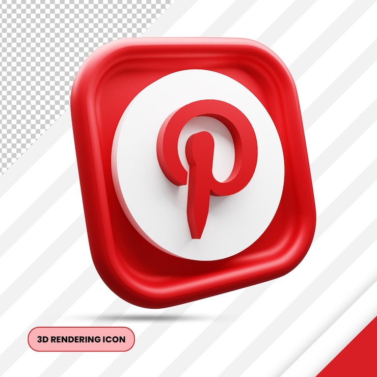 PSD icono de renderizado 3d de pinterest