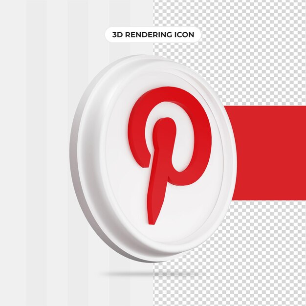 Icono de renderizado 3d de Pinterest