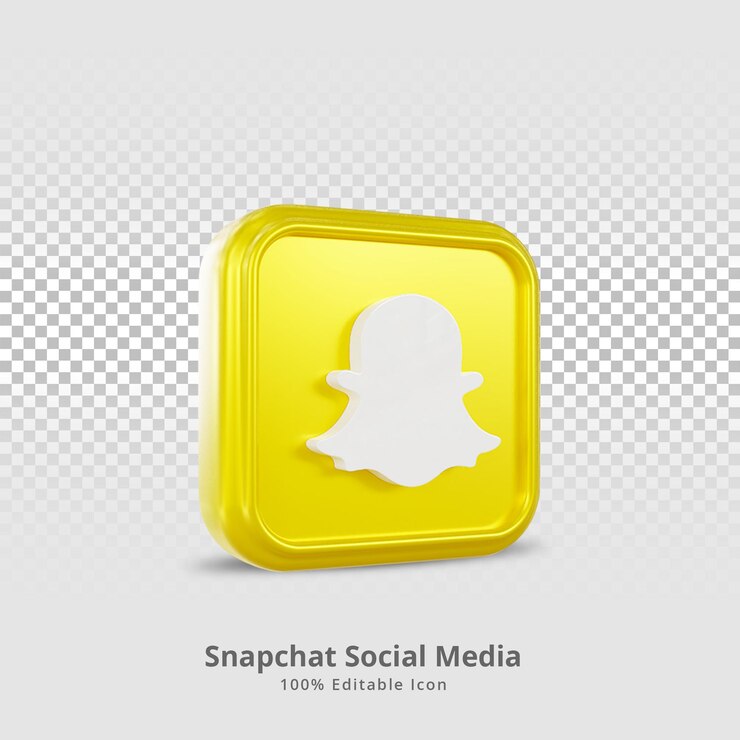 PSD icono de renderizado 3d de redes sociales de snapchat