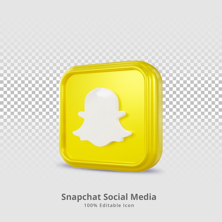 PSD icono de renderizado 3d de redes sociales de snapchat
