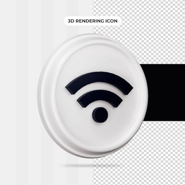 PSD icono de renderizado 3d de redes sociales wifi