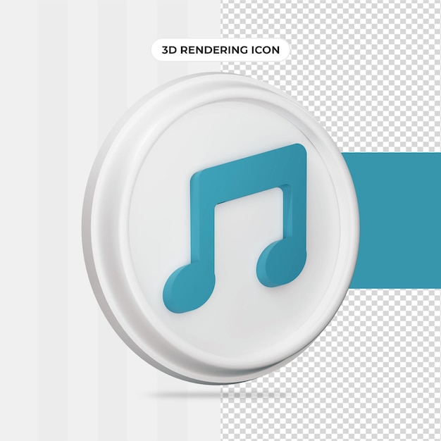 Icono de renderizado 3d de reproductor de música